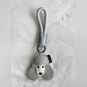 Poodle Dog Keychain Charm - Gray Bag Charm